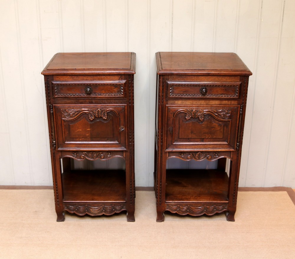 Late 19th Century Pair Of French Oak Bedside Cabinets View III