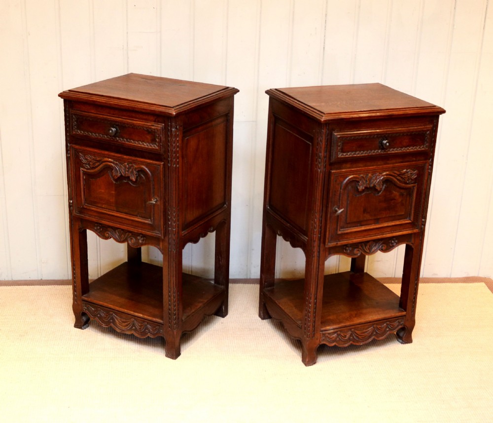 Late 19th Century Pair Of French Oak Bedside Cabinets View IX