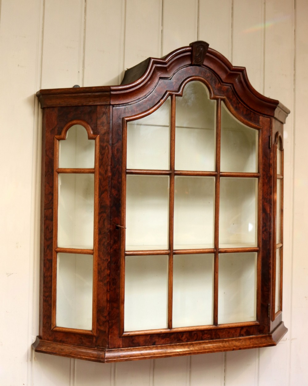 Walnut Glazed Wall Cabinet 