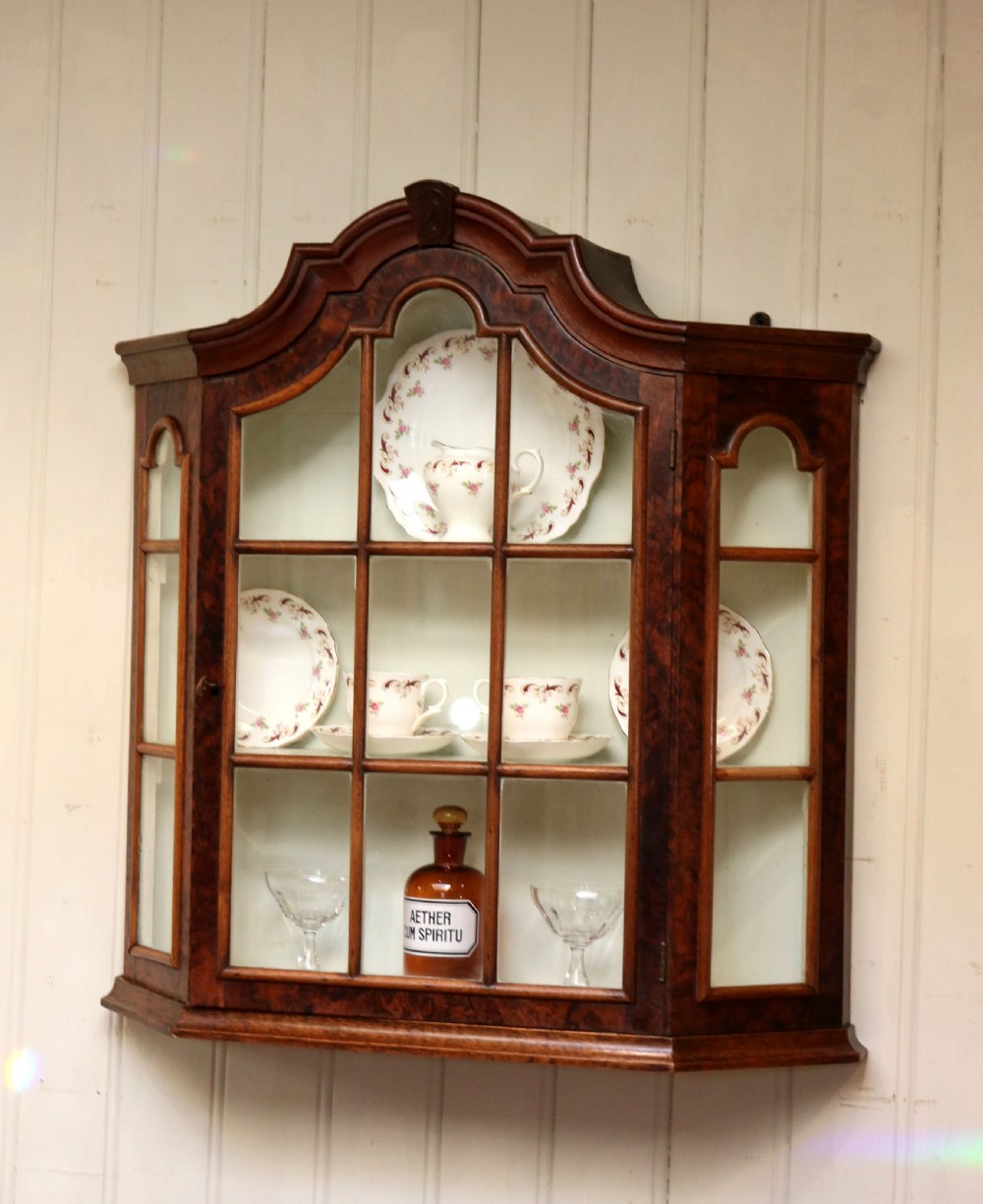Walnut Glazed Wall Cabinet  View II