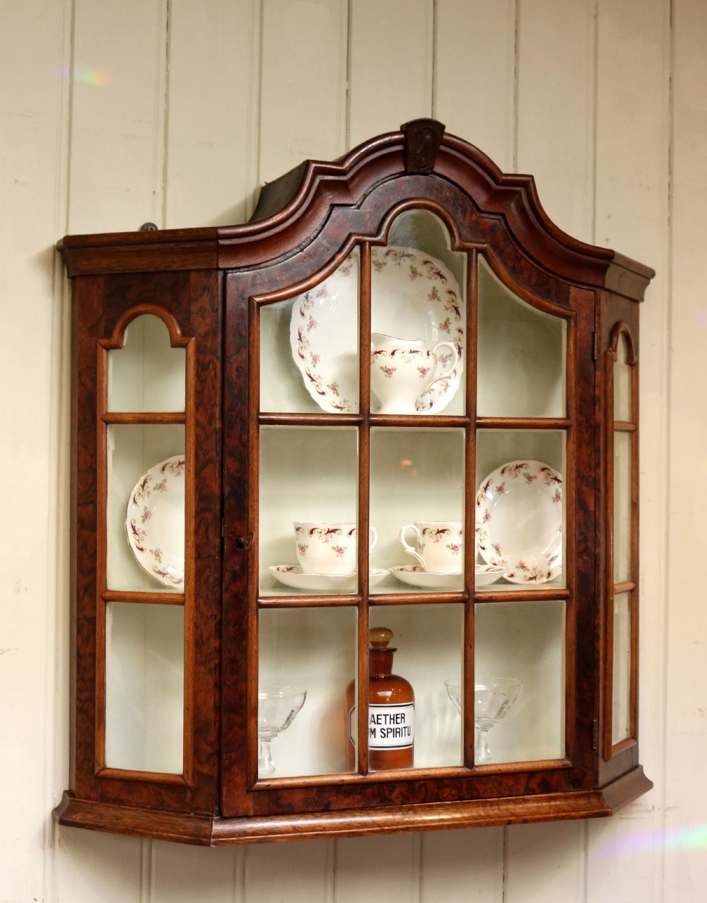 Walnut Glazed Wall Cabinet  View IV