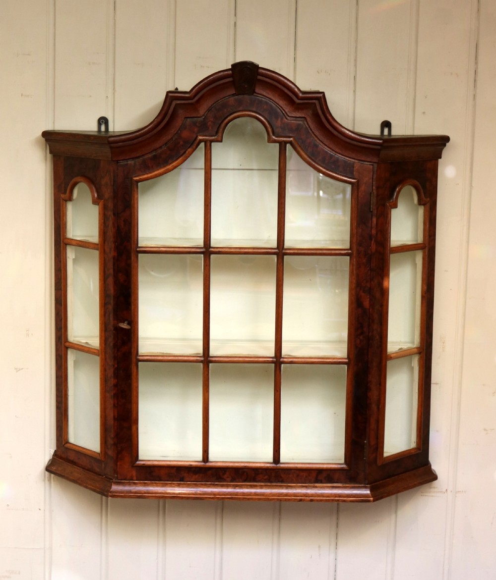 Walnut Glazed Wall Cabinet  View V