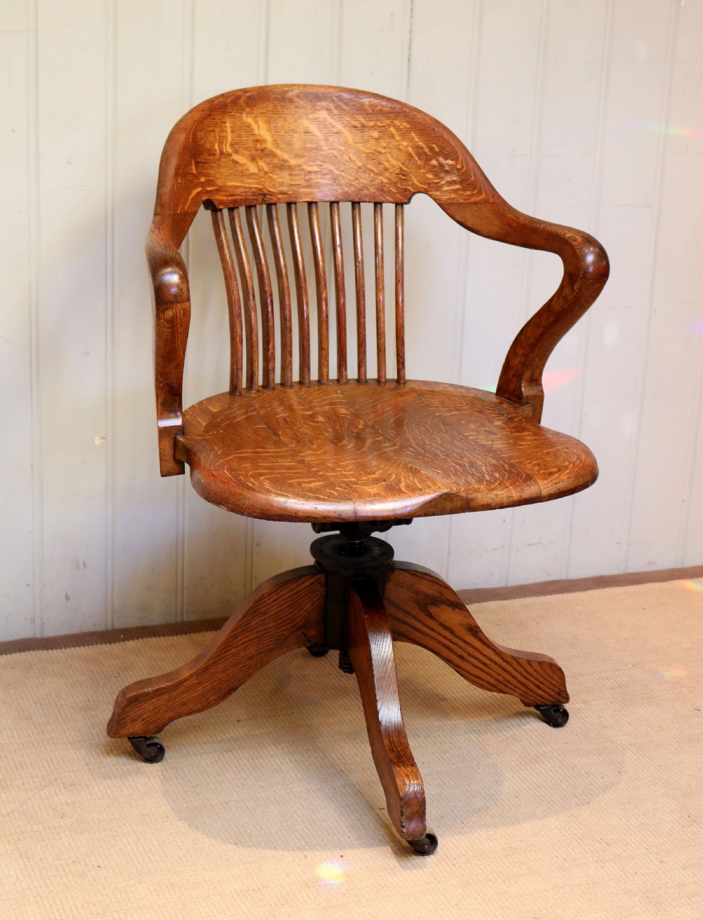 Solid Oak Revolving Office Chair