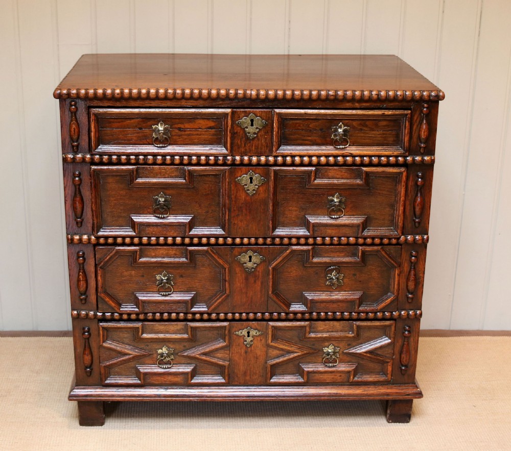 Late 17th Century Carved Oak Chest Of Drawers 