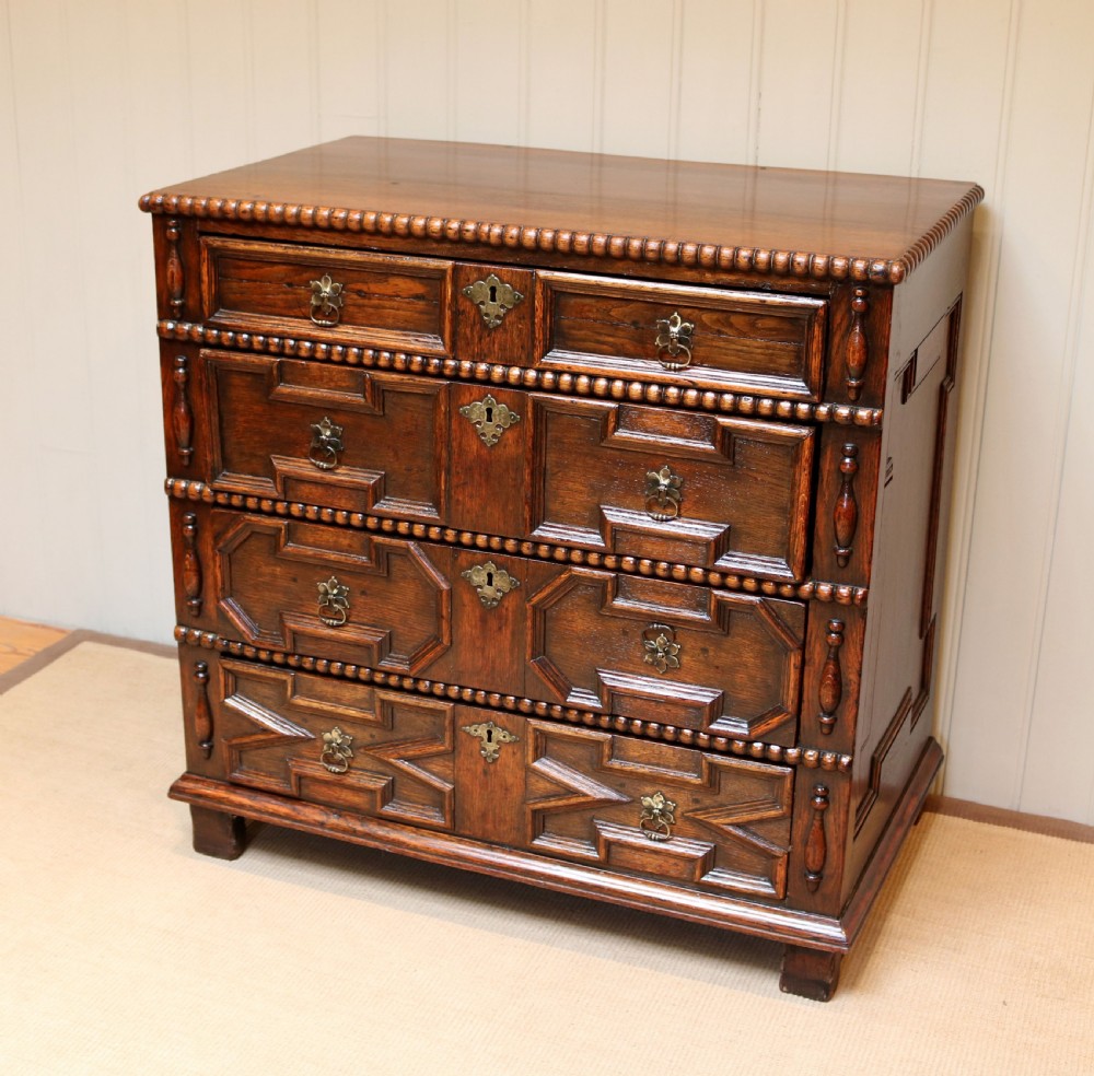 Late 17th Century Carved Oak Chest Of Drawers  View III