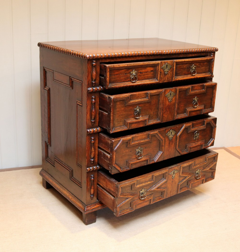 Late 17th Century Carved Oak Chest Of Drawers  View IV