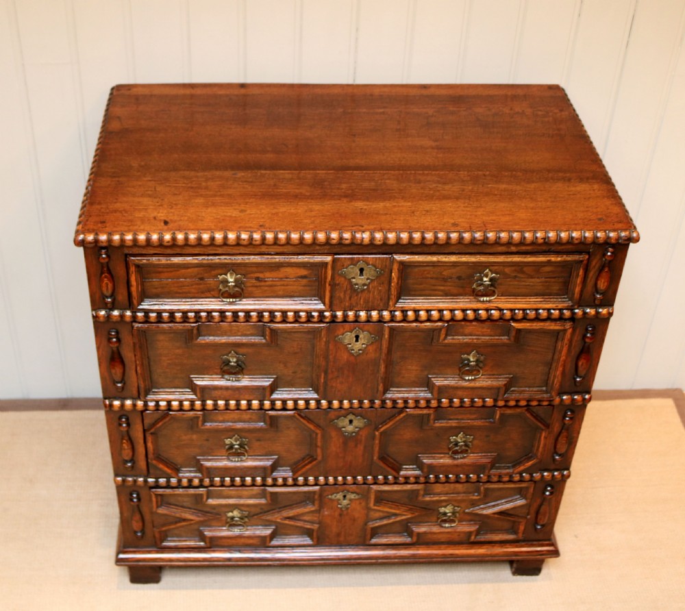 Late 17th Century Carved Oak Chest Of Drawers  View V