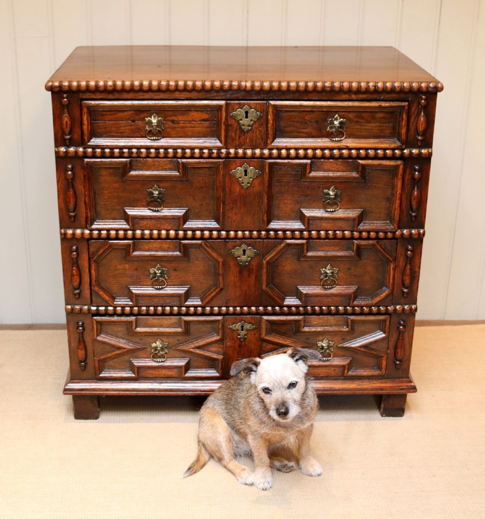 Late 17th Century Carved Oak Chest Of Drawers  View VI