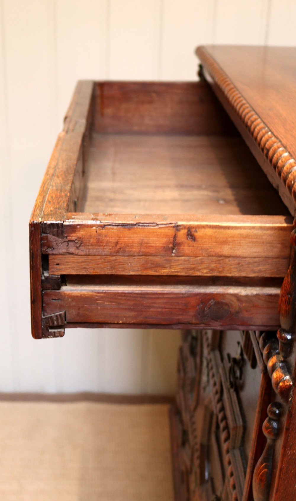 Late 17th Century Carved Oak Chest Of Drawers  View X