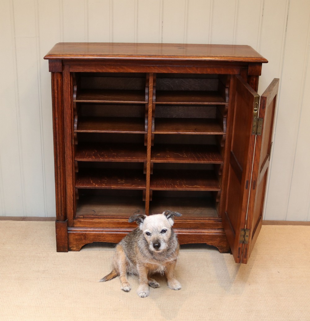 Unusual Carved Oak Filing Cabinet  View VII