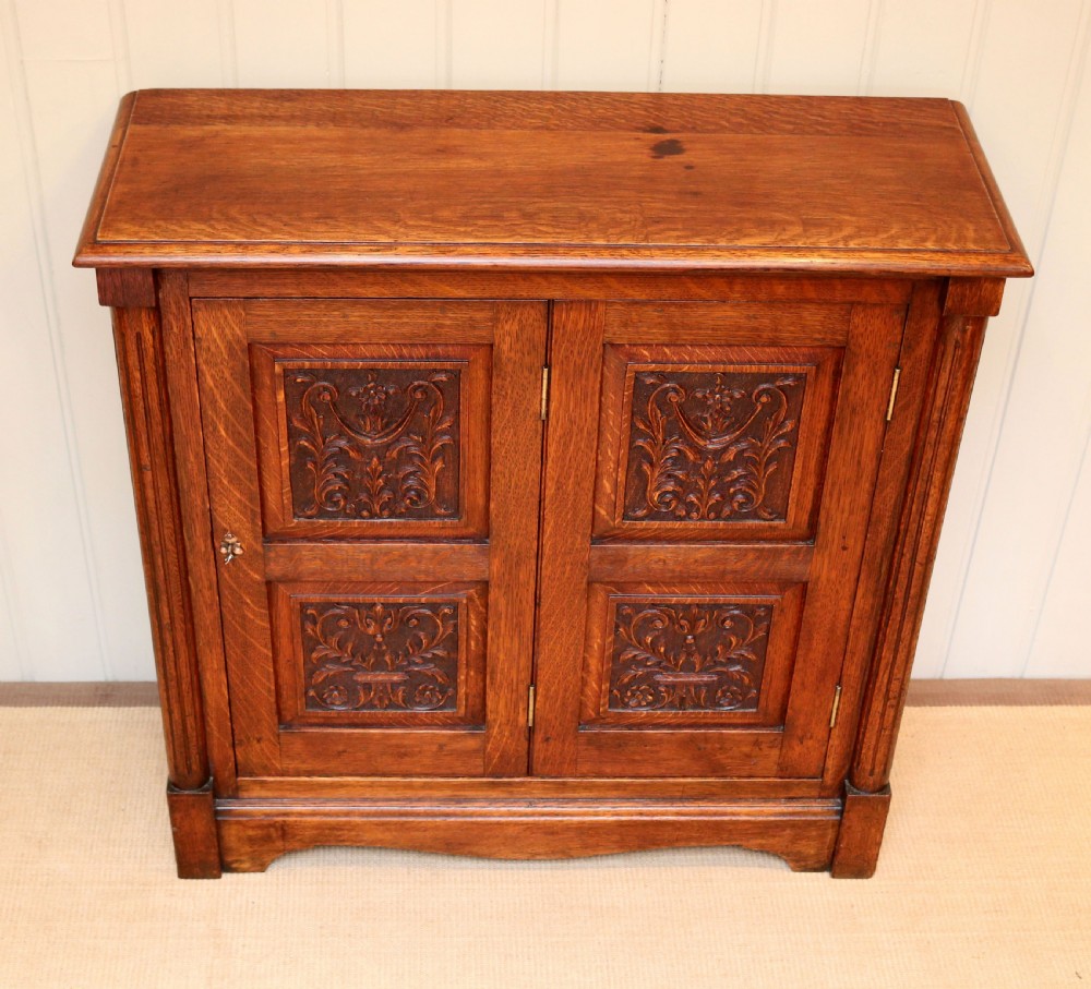 Unusual Carved Oak Filing Cabinet  View VIII