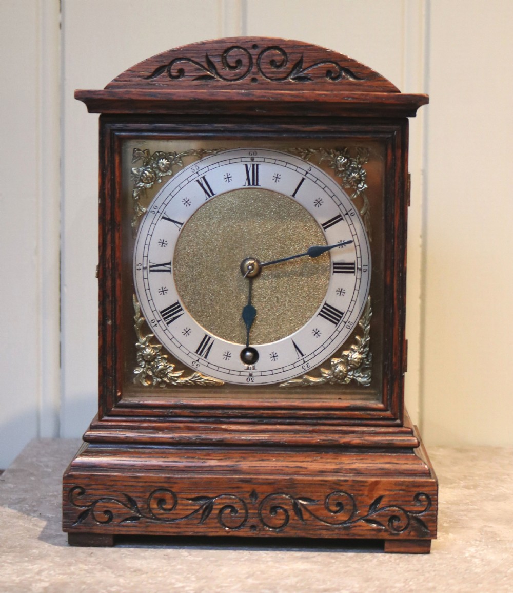 Small Oak Mantel Clock (Germany, c. 1890)