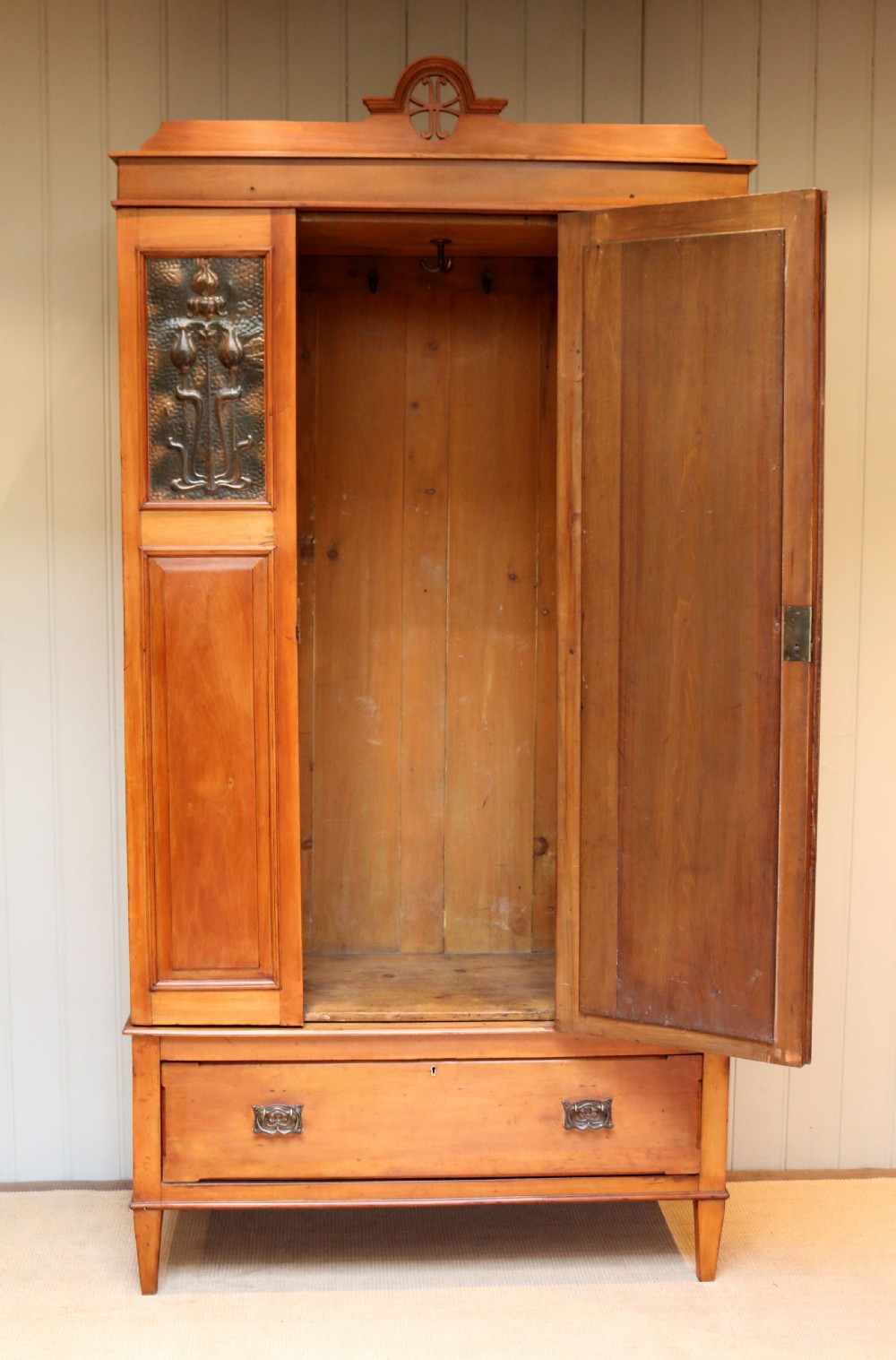 Satin Walnut Art Nouveau Wardrobe  View III