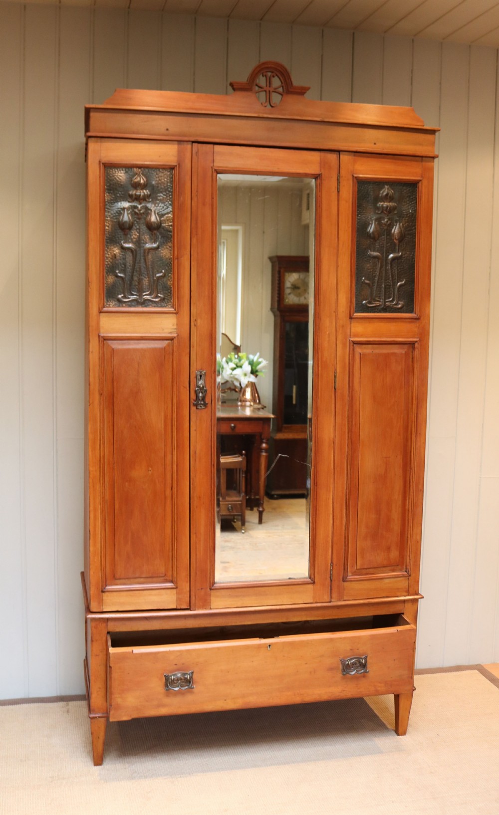 Satin Walnut Art Nouveau Wardrobe  View VII