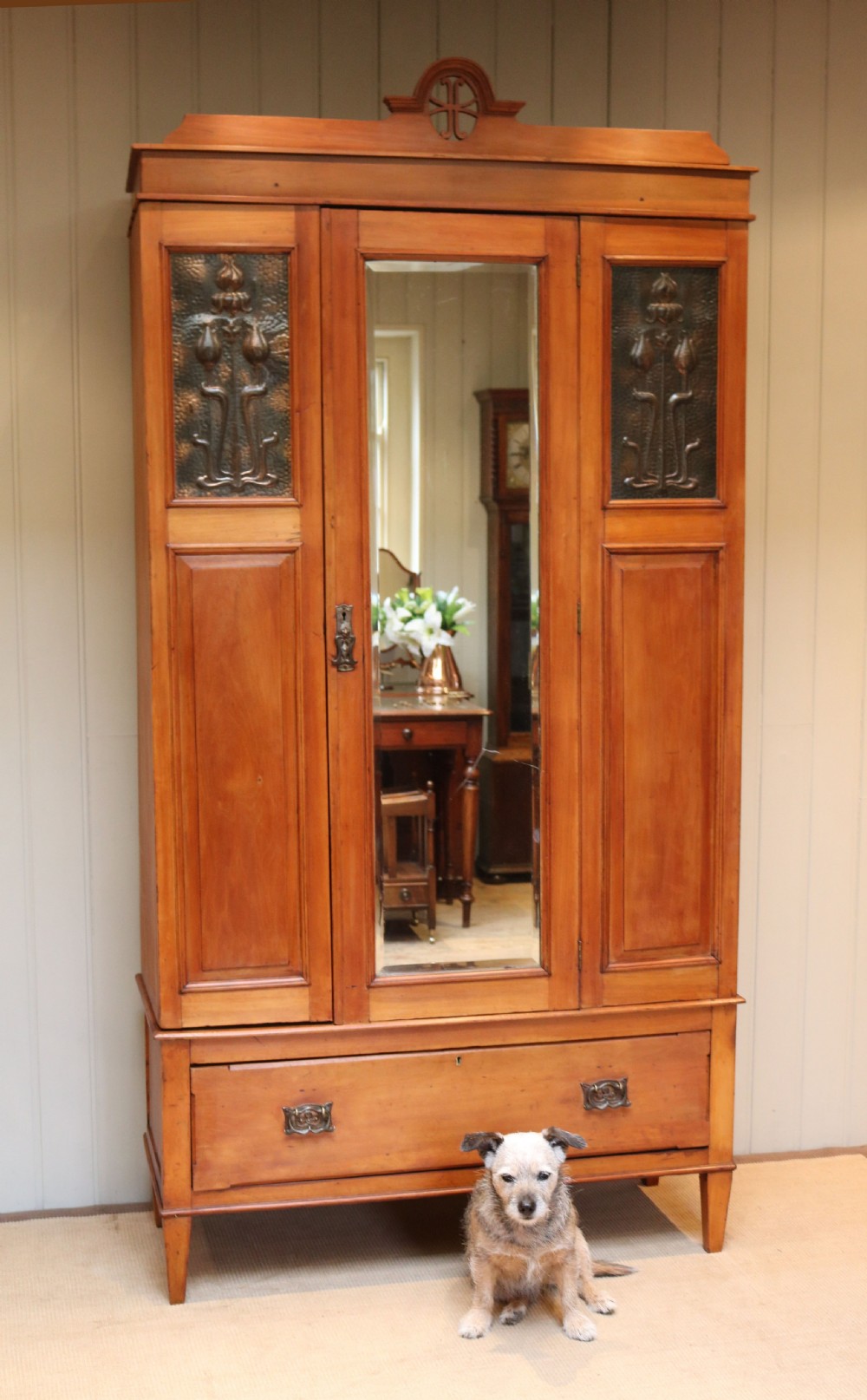 Satin Walnut Art Nouveau Wardrobe  View X