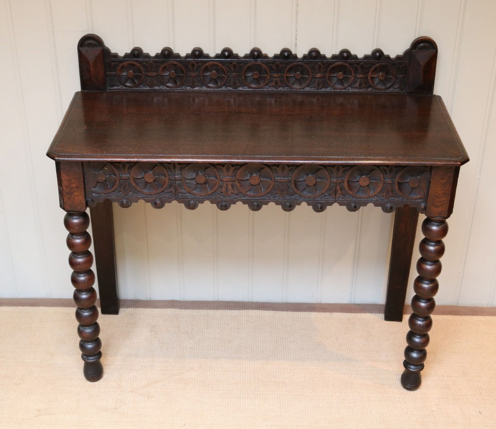 Victorian Oak Hall Table View IV