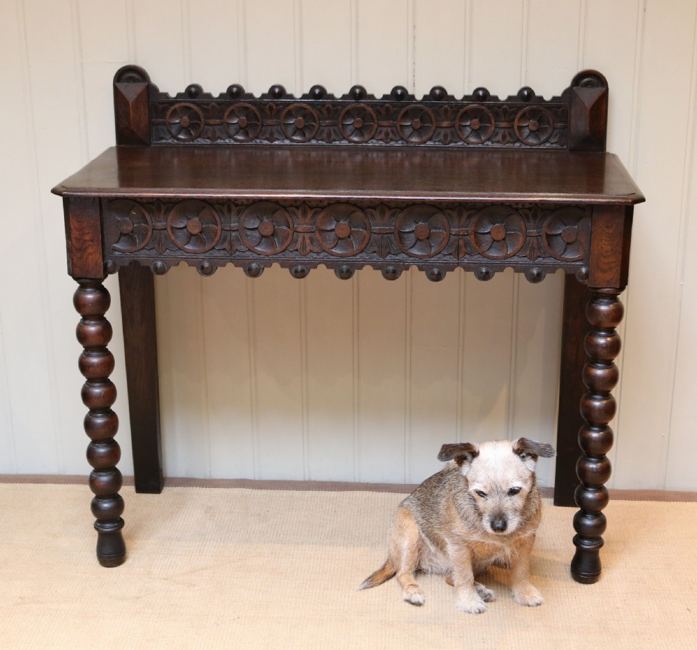 Victorian Oak Hall Table View V