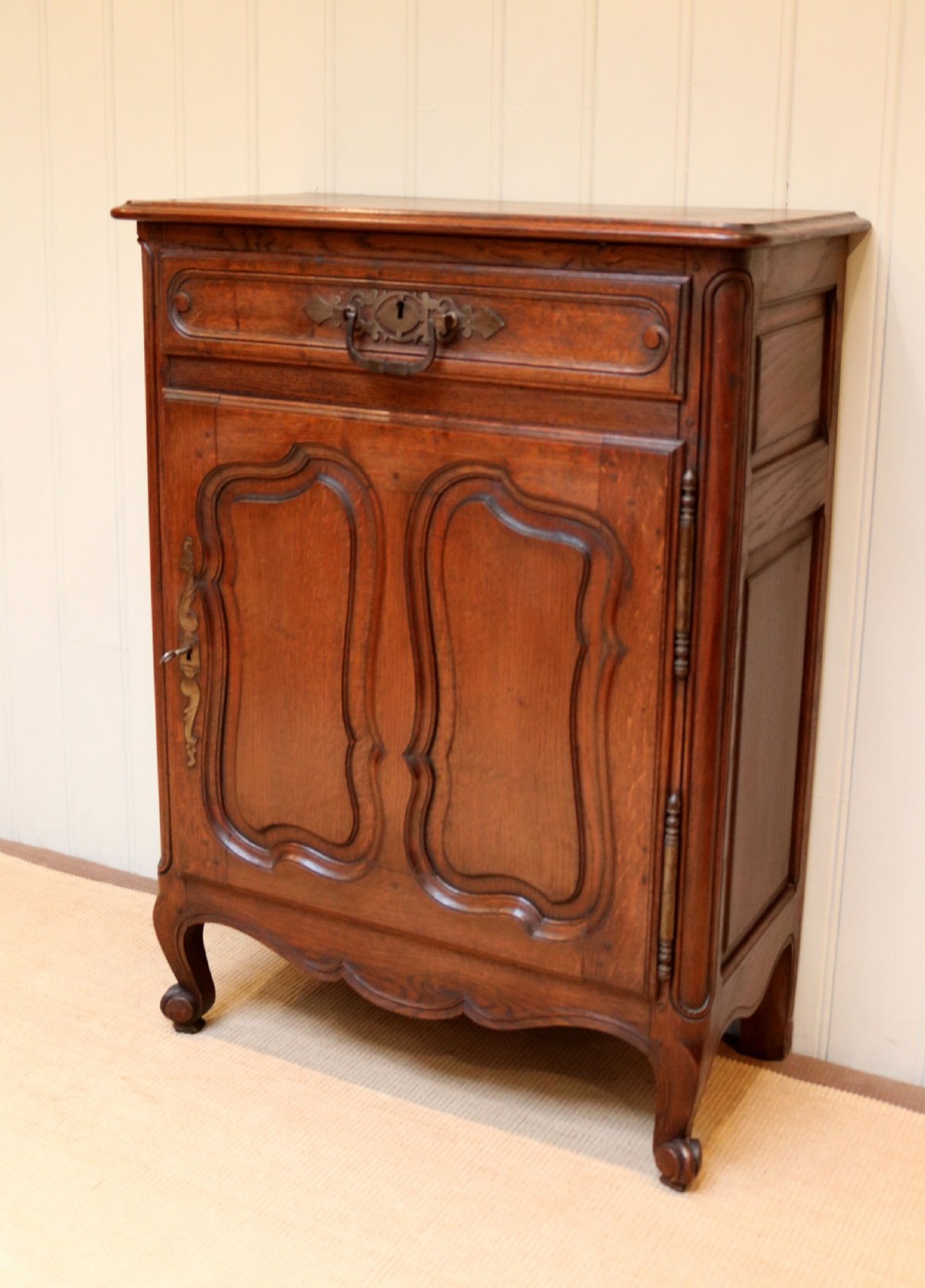 French Solid Oak Side Cabinet View II