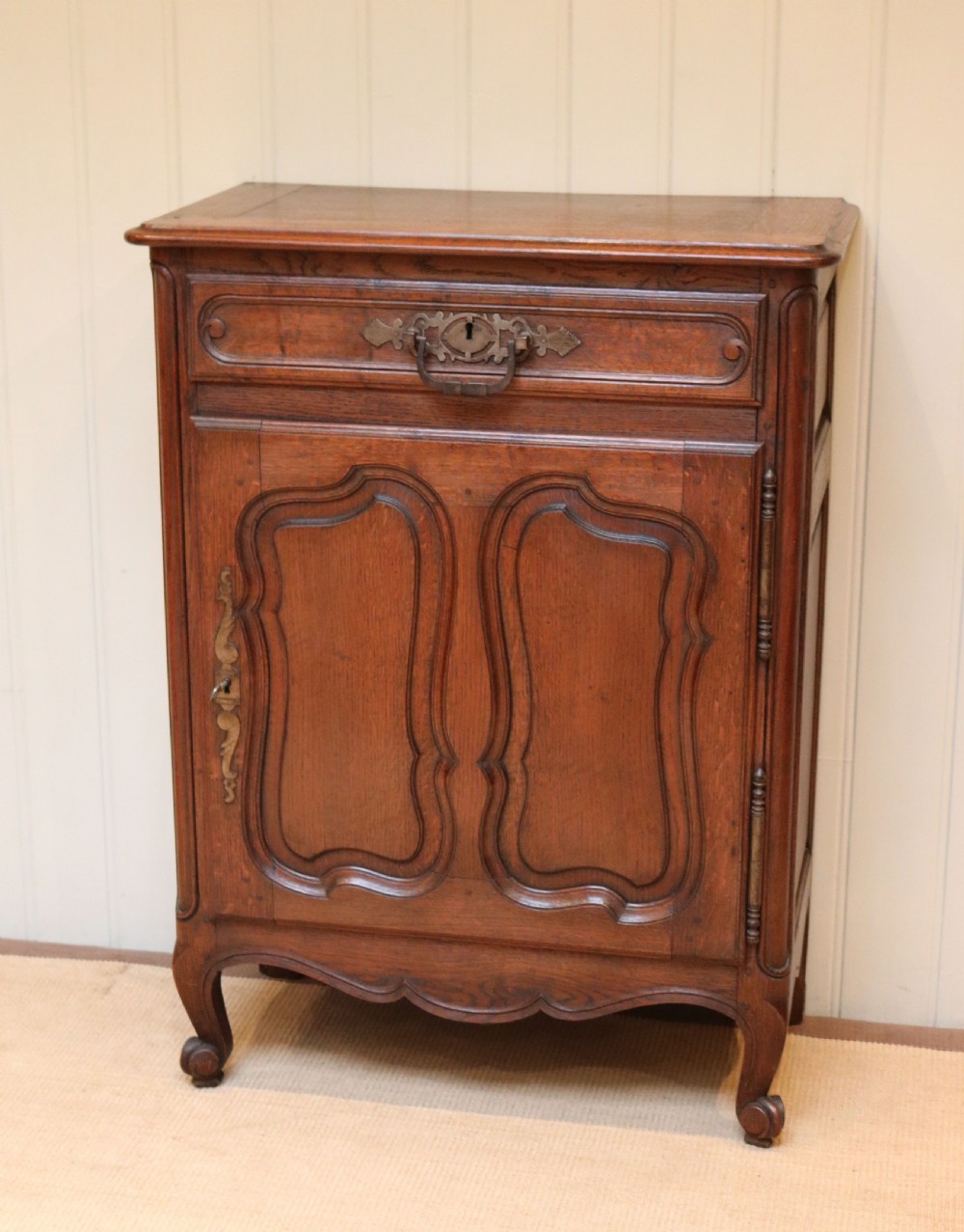 French Solid Oak Side Cabinet View V