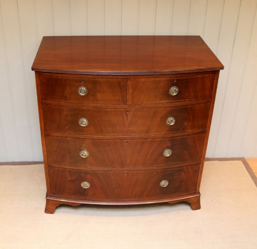 Edwardian Mahogany Bow Front Chest Of Drawers