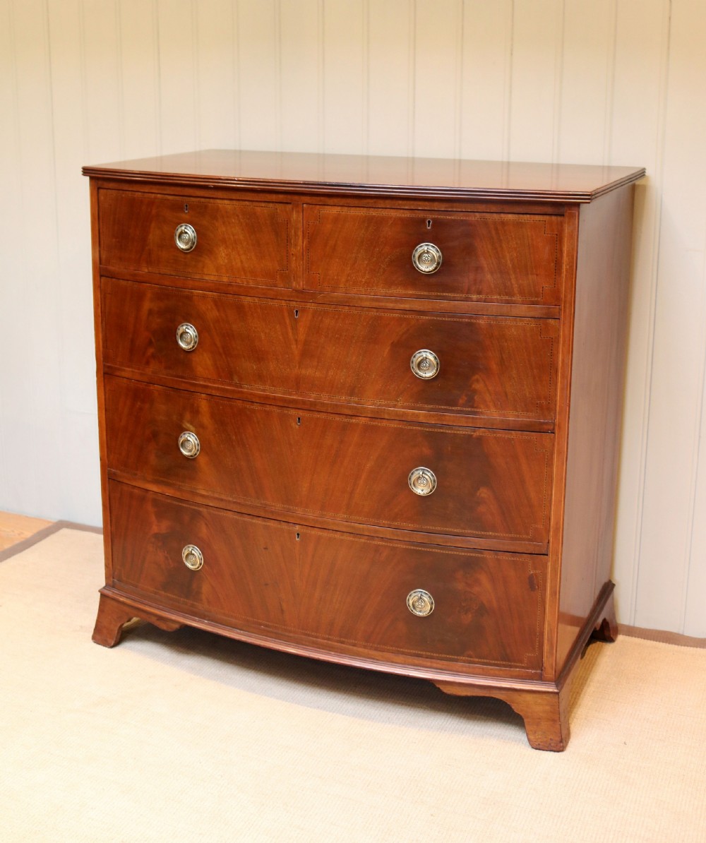 Edwardian Mahogany Bow Front Chest Of Drawers View III