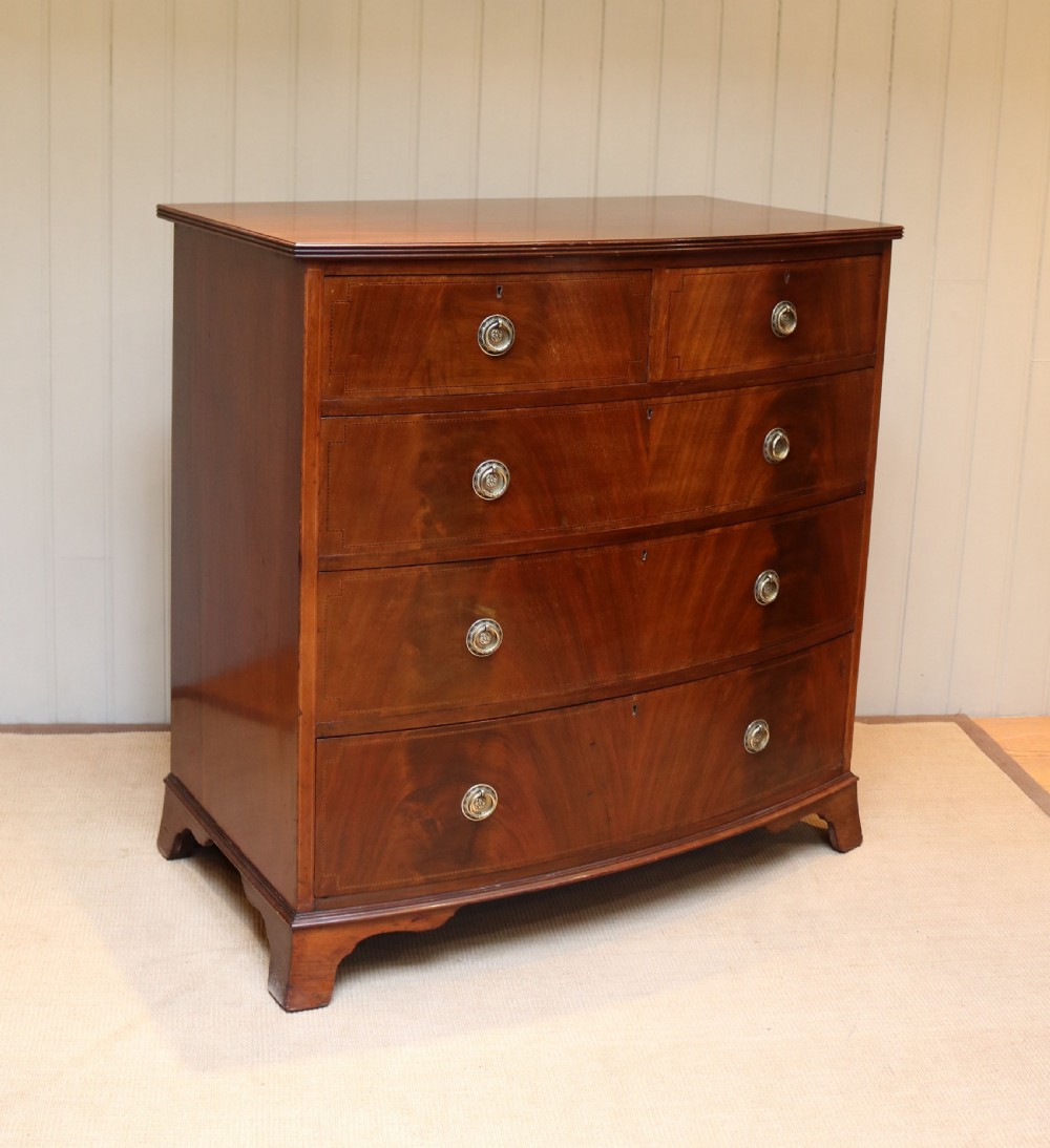 Edwardian Mahogany Bow Front Chest Of Drawers View IV