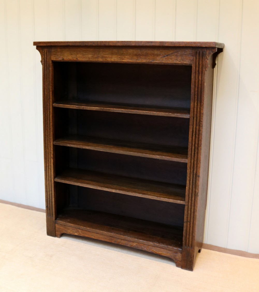 Solid Oak Open Bookcase View II