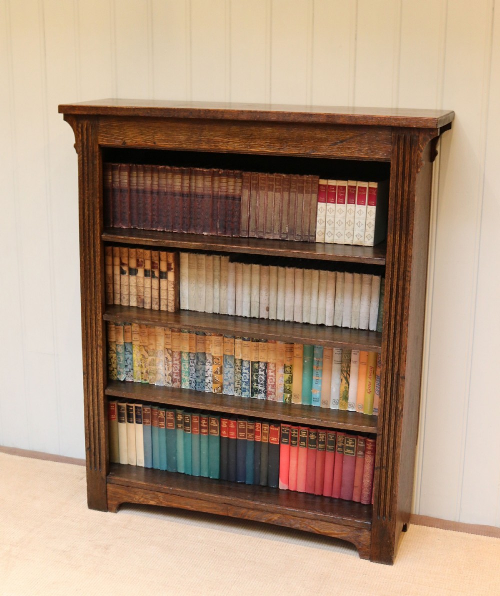 Solid Oak Open Bookcase View III