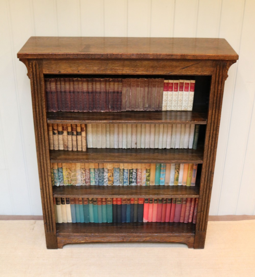 Solid Oak Open Bookcase View V