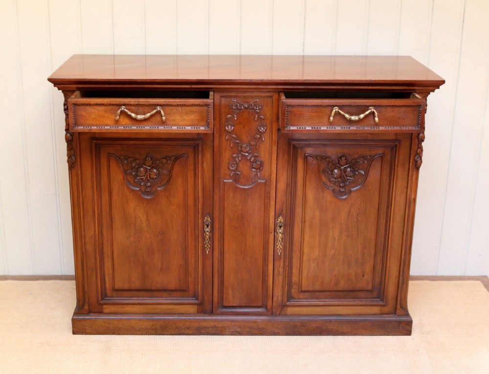 French Solid Walnut Sideboard View IV