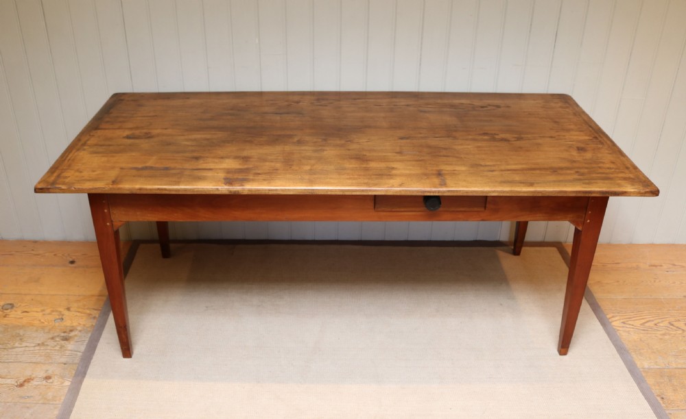 French Cherry Wood Farmhouse Table  View II