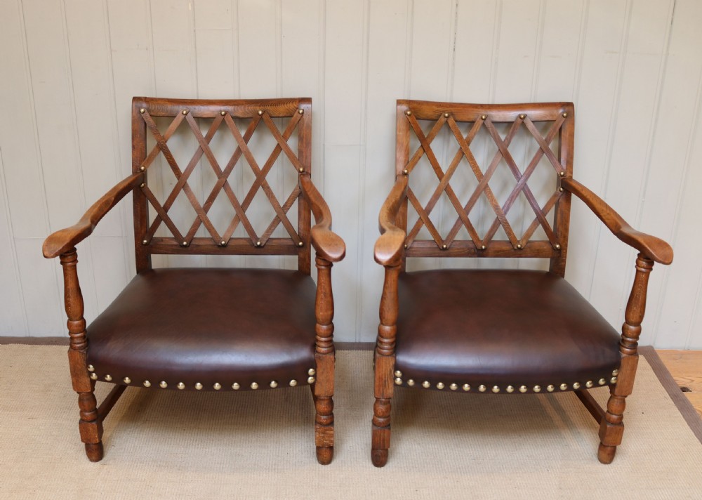 Pair Of French Beech Show-Wood Armchairs