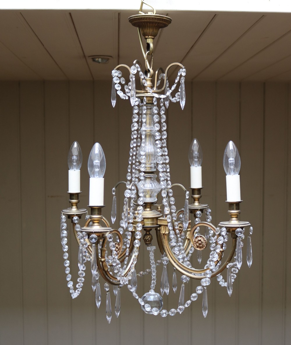 French Gilt And Brass Chandelier 