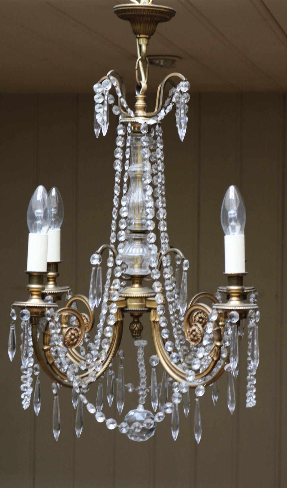 French Gilt And Brass Chandelier  View VI