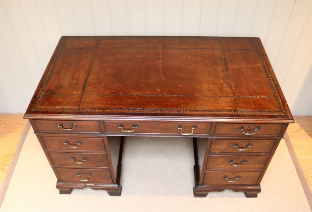 Georgian Style Solid Mahogany Pedestal Desk View III