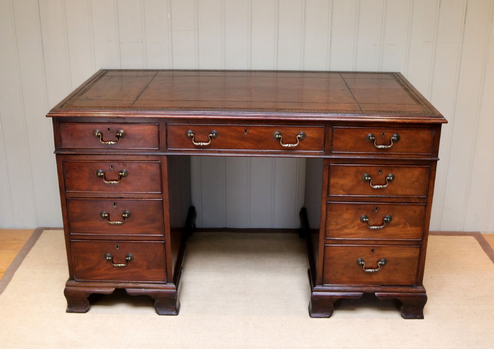 Georgian Style Solid Mahogany Pedestal Desk View VIII