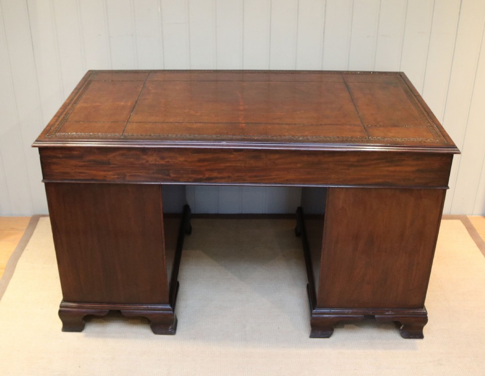 Georgian Style Solid Mahogany Pedestal Desk View IX