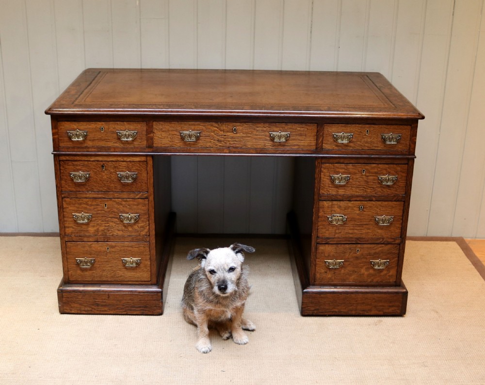 Oak Pedestal Desk View II