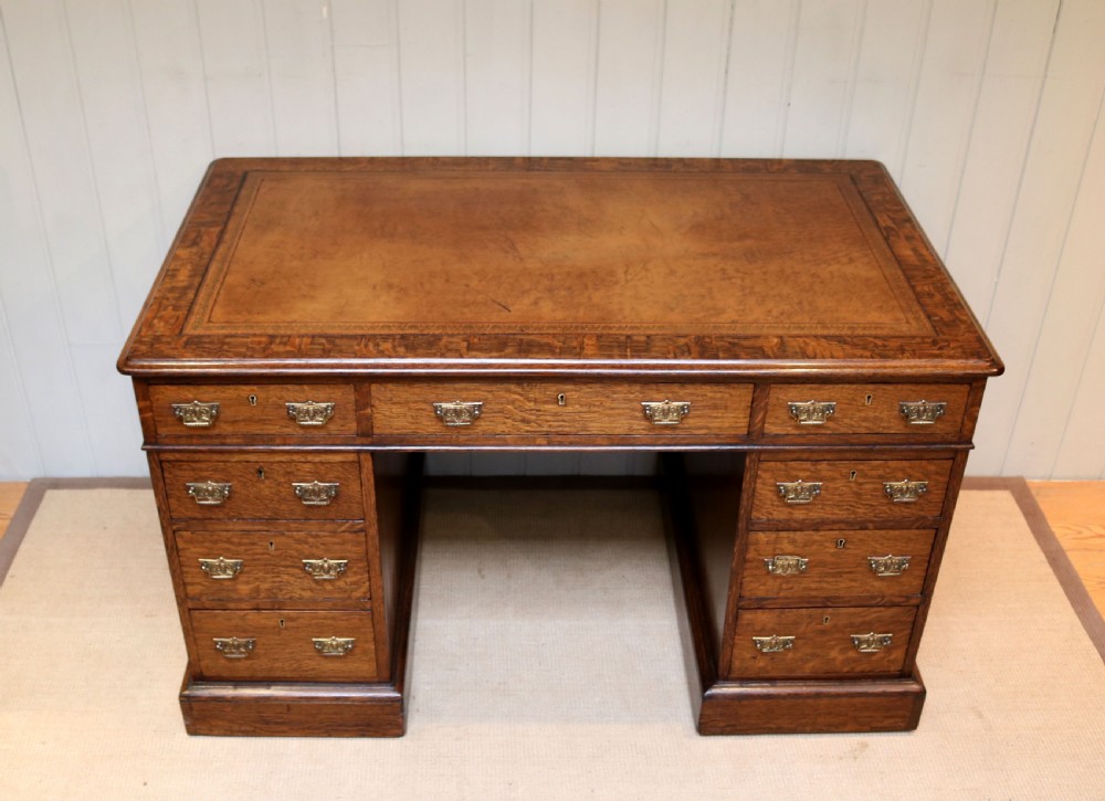 Oak Pedestal Desk View III