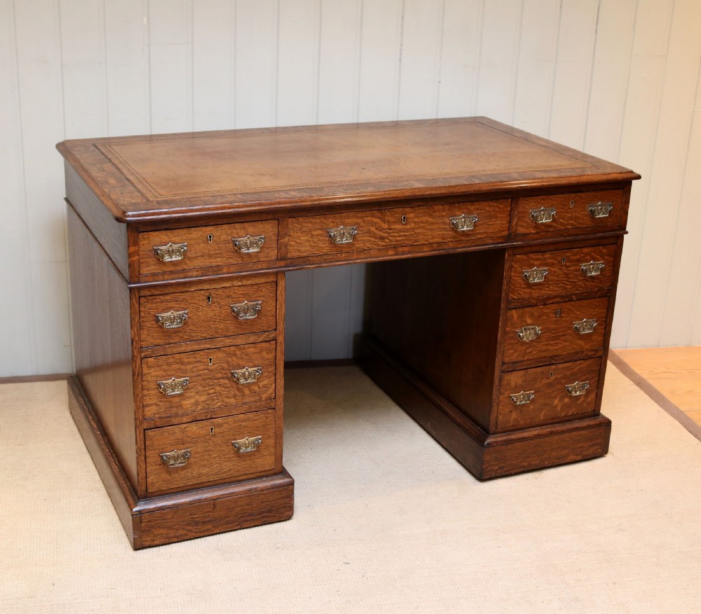 Oak Pedestal Desk View IV