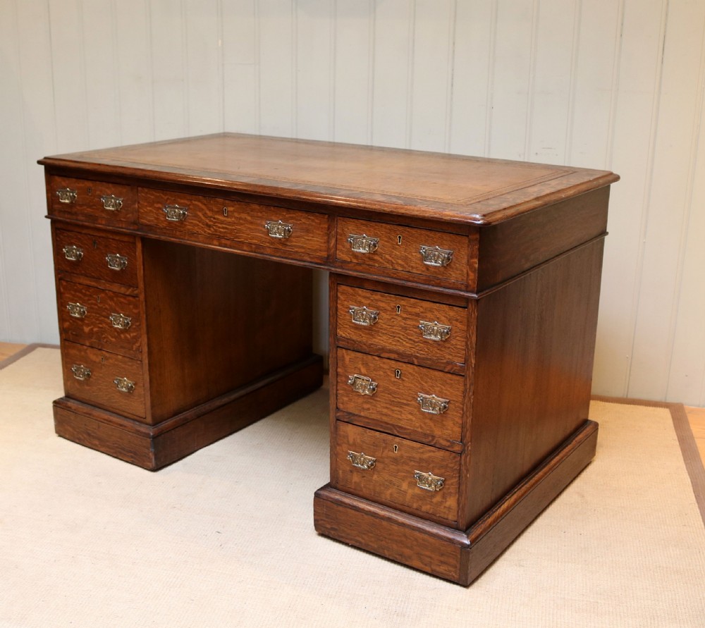Oak Pedestal Desk View V