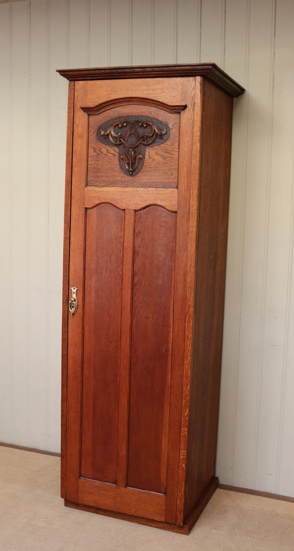 Edwardian Oak Single Door Hall Cupboard