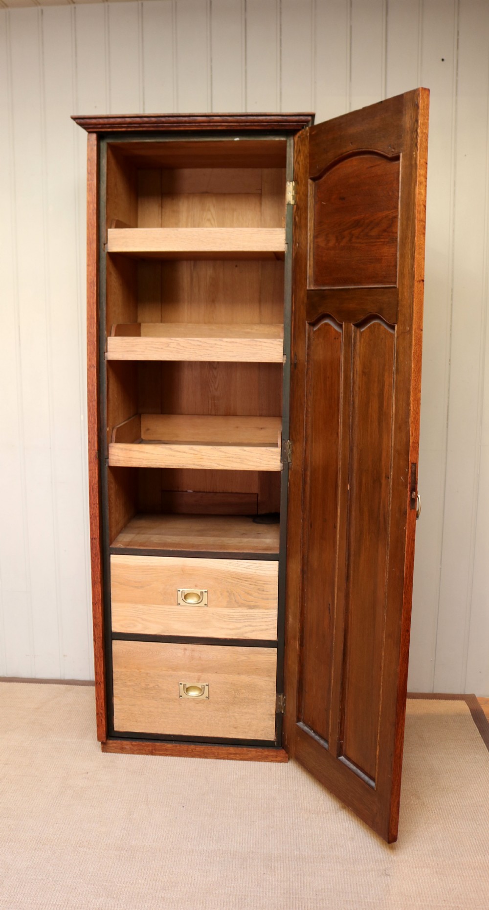 Edwardian Oak Single Door Hall Cupboard View III