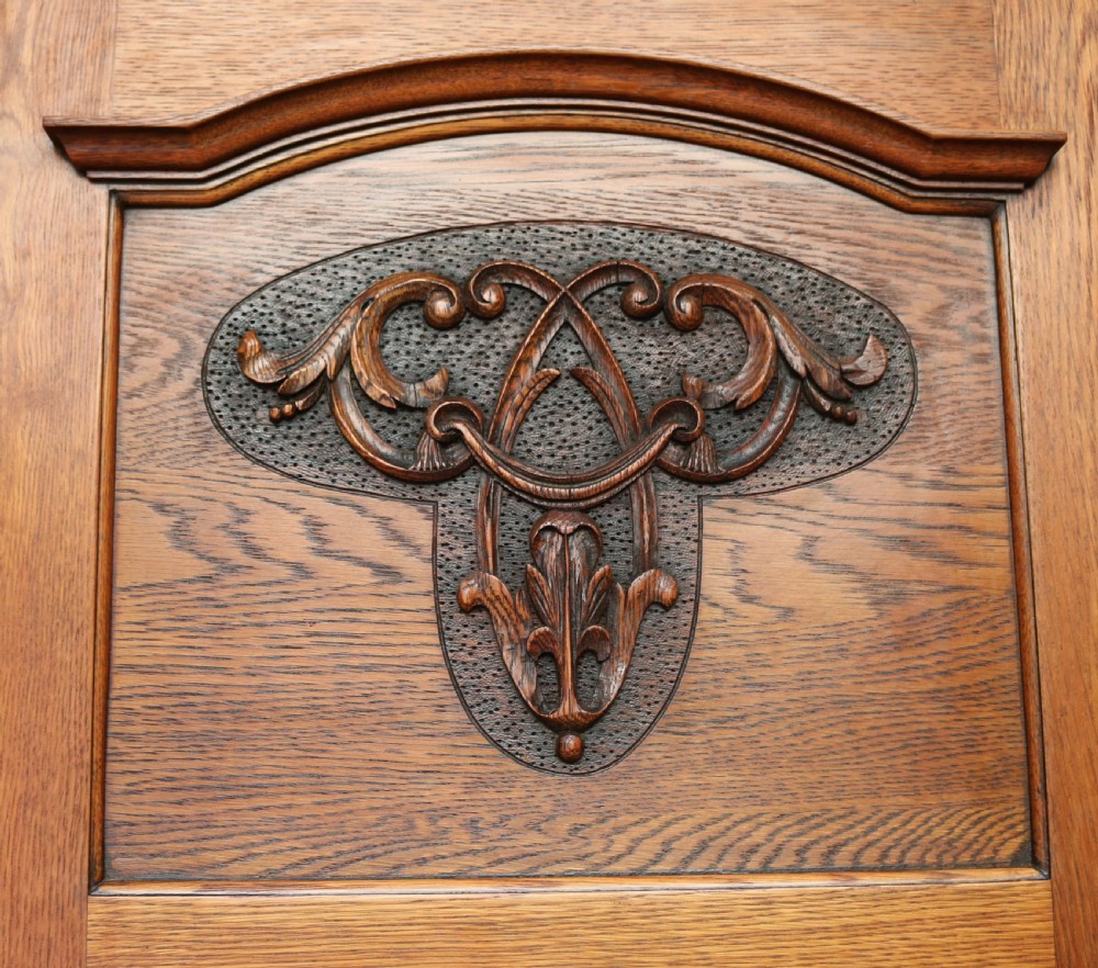 Edwardian Oak Single Door Hall Cupboard View V