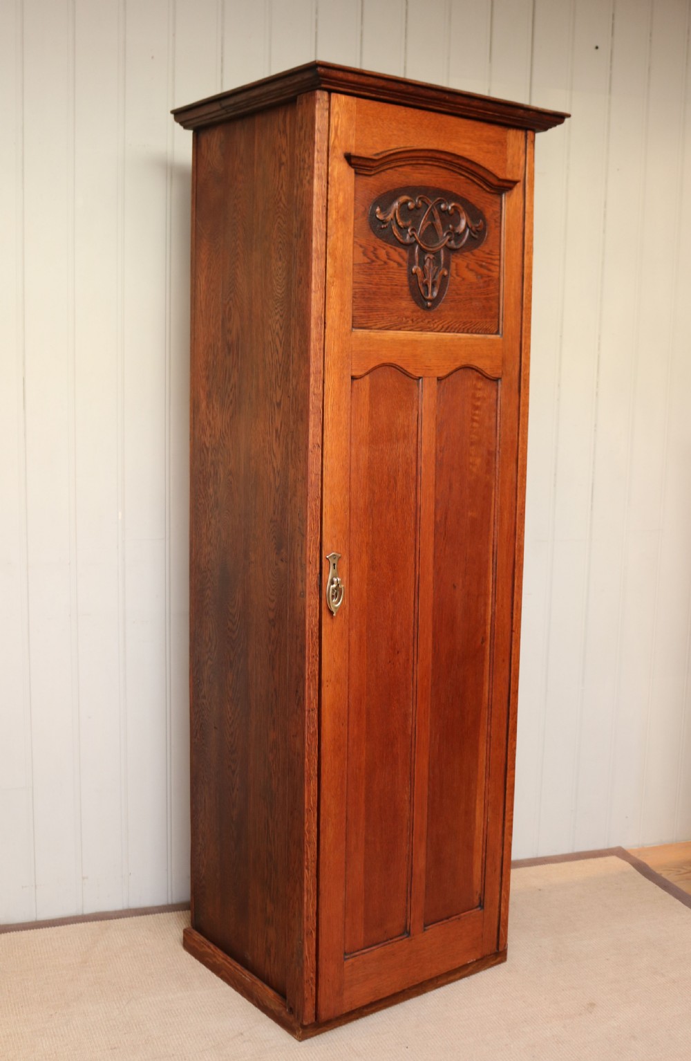 Edwardian Oak Single Door Hall Cupboard View VIII