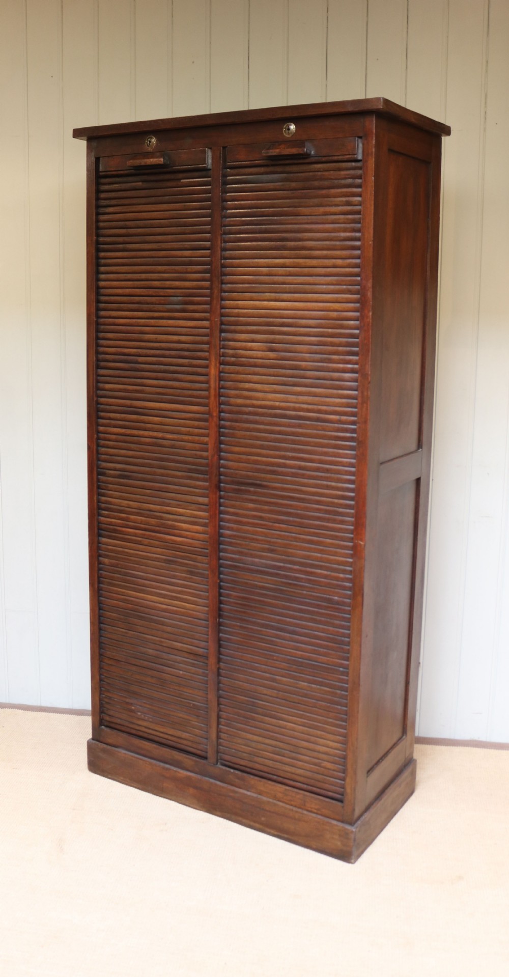French Dark Oak Double Tambour Front Filing Cabinet  View VI