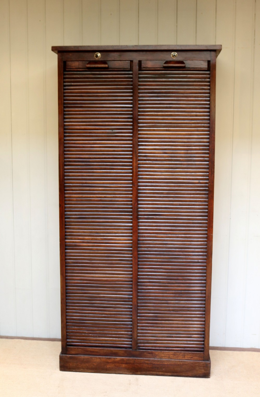 French Dark Oak Double Tambour Front Filing Cabinet  View VII