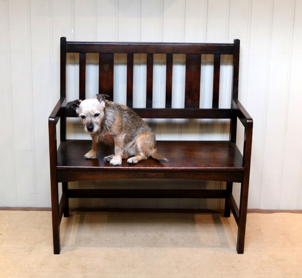 Solid Oak Arts And Crafts Bench View IV