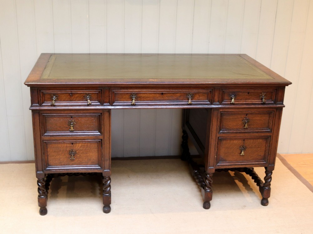 Large Oak Pedestal Desk