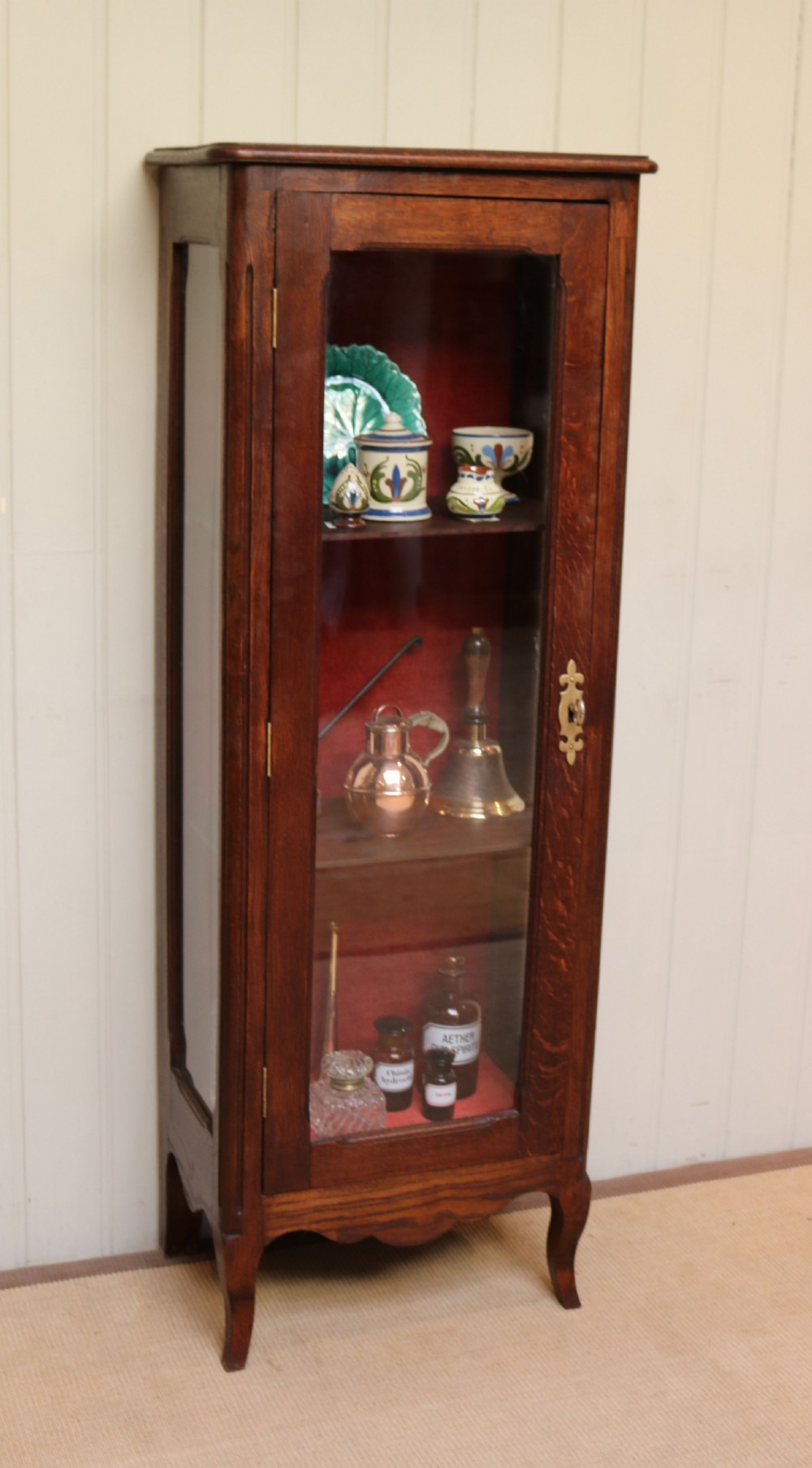 French Oak Display Cabinet 